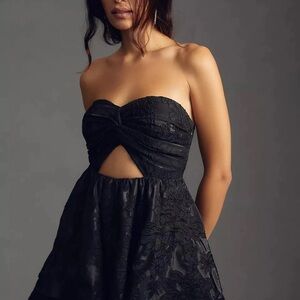 Anthropologie NWT Black Strapless Dress MSRP $198